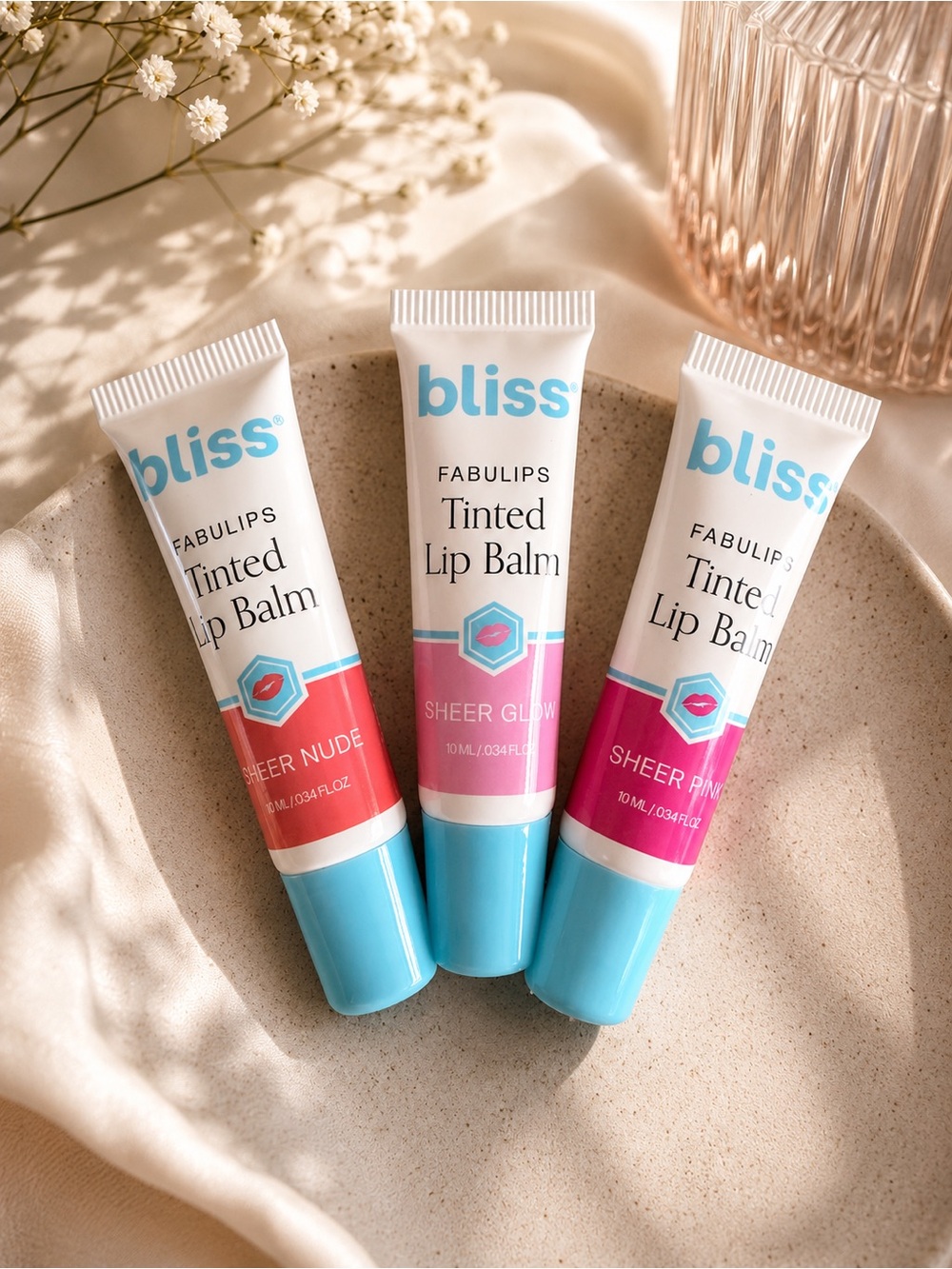 bliss Fabulips Tinted Lip Balm - Sheer Nude, Sheer Glow, Sheer Pink (pick one)